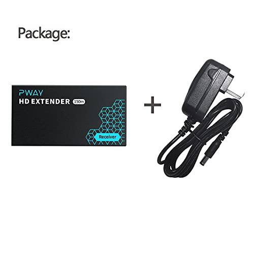 Image of PWAY HDMI Extender 500ft RX Only, One to Many Over Gigabit Switch No Delay Over Cat5e /6, Search for B0C36WM1MZ to get the Set (TX + RX)
