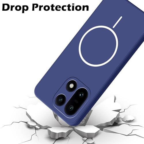 Image of amazon basics Back Cover for OnePlus 15 5G | Ultra Slim Soft Rubberised Case | Magsafe Logo Printed (Not Magsafe Compatible) | Camera Protection - Blue