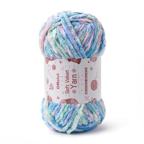 Image of 100g Fluffy Velvet Chenille Yarn for Crocheting and Knitting, 80m (87.5yd) Baby Yarn for Crocheting Soft, Crochet Chunky Yarn Amigurumi Yarns (Candyfloss)