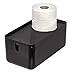 iDesign 29847 Cade BPA-Free Plastic Toilet Paper Storage Bin with Lid, Matte Black