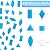 LITMIND Transparent Blue Stained Glass Mosaic Tiles - 240 Pieces in 5 Shapes (Rectangle, Triangle, Rhombus, Square, Leaf) Mixed Sizes for Crafts, Mosaic Projects & Home Décor