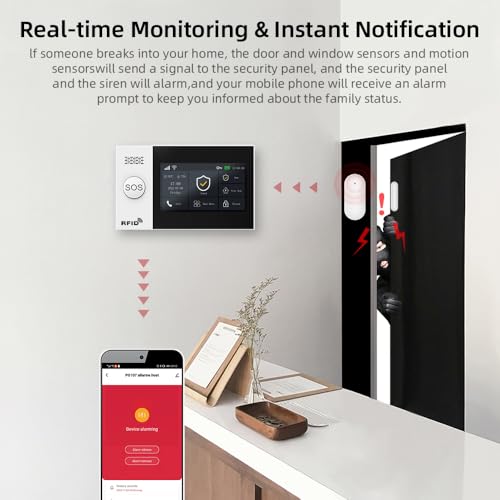 Home Security Alarm System,DIY Wireless WiFi Alarm System (Motion Detector, Door Window Sensor, Remote Control, Siren), Compatible with Alexa and Google for House, Apartment - Image 5