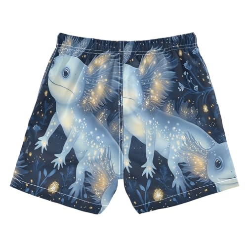 Boy Swim Trunks Glowing Axolotls in Night Quick Dry Bathing Suit Swimsuit Toddler Beach Board Shorts2