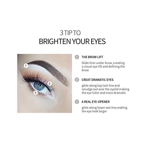 White Eyeliner Pencils Professional Use as Highlighter, Soft, Waterproof, Long-Lasting Eyeshadow, Eye Brightener, Beauty Makeup Tools (12pcs)