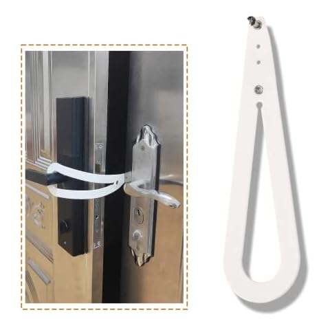 Cat Door Latch, White Adjustable Cat Door Stopper, Holder Latch for Cat and Keep Dog Out of Litter Box & Food, Door Lock Latch is an Pet Doors Alternative, Installs Fast Flex Latch Cover