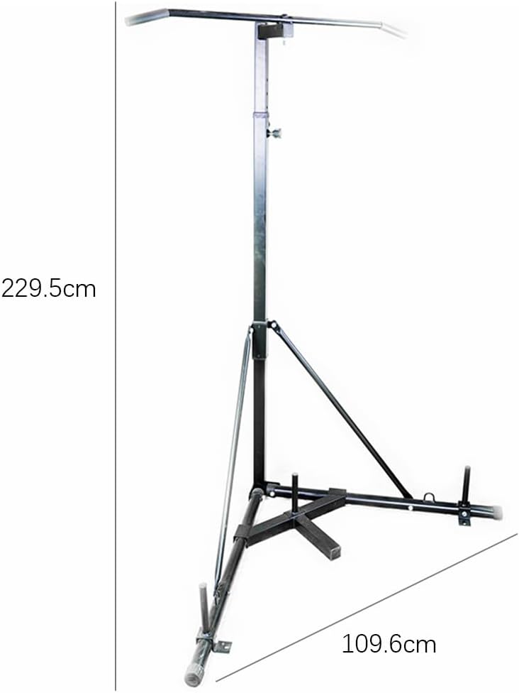 Floor-Standing Boxing Punching Bag Rack, Height-Adjustable Punching Bag Rack, Punching Bag Rack with Pull-Up Bar, Strong Stability Punching Bag Rack with Small Footprint