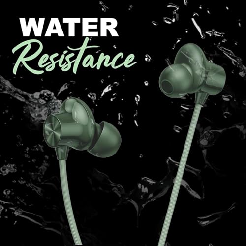 Image of Z2 Bluetooth Neckband Headphones, Black, 52 Hours Playtime, Wireless, Built-in Mic, Voice Assistant Bluetooth Headphone (Green)