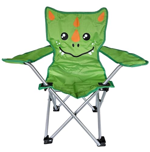 Meinposten Kinderklappstuhl Campingstuhl Gartenstuhl Kinder Klappstuhl Camping Kinderstuhl (Drache, grün)