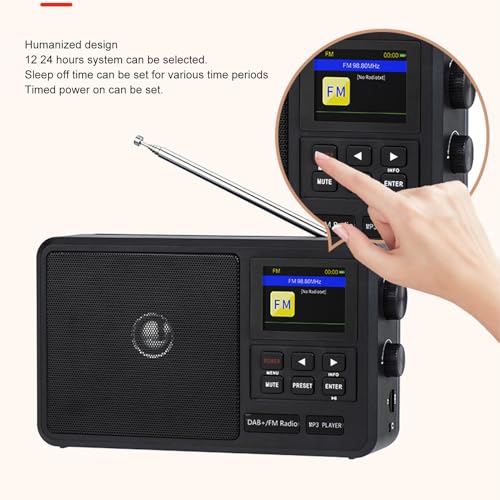 Radio FM portátil con Bluetooth y soporte USB miniatura 3