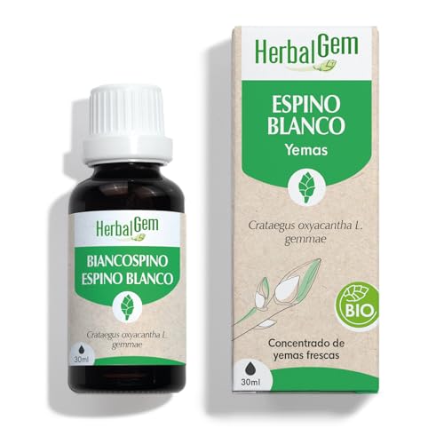 HERBALGEM - Espino Blanco Ecológico - Circulación Sanguínea - Complemento Alimenticio de Yemoterapia Concentrada - Extracto de Yema Fresca - 30 ml