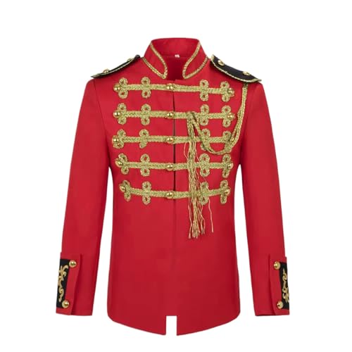 Blazer pour homme costume de scène rouge de marque WOLONG