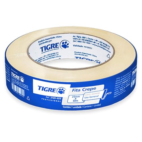 Fita Crepe Tigre Bege 25 mm x 50 m