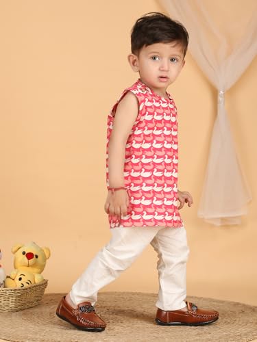 Image of POLKA TOTS Pure Cotton New Born Dress | Ultra-Soft, Breathable & Lightweight Sleeveless Jhabla Pant Set for Baby Boys & Girls | Baby Summer Clothes | Traditional Jabla & Pyjama Set for Newborns