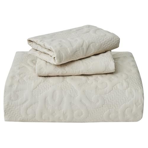 Image of Kingnex Oversized King Bedspreads 128x120 Beige