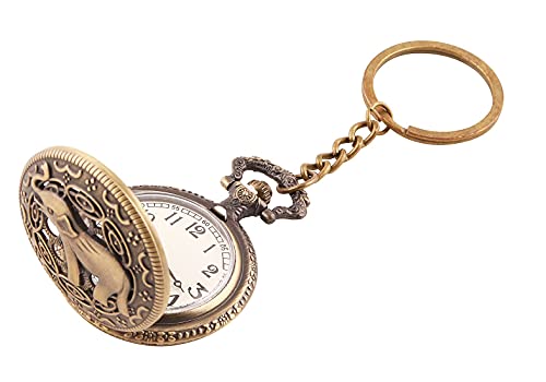 Image of AUGEN Pocket Watch Metal Keychain Elephant Retro Vintage for Gifting With Key Ring Anti-Rust (Pack Of 1)
