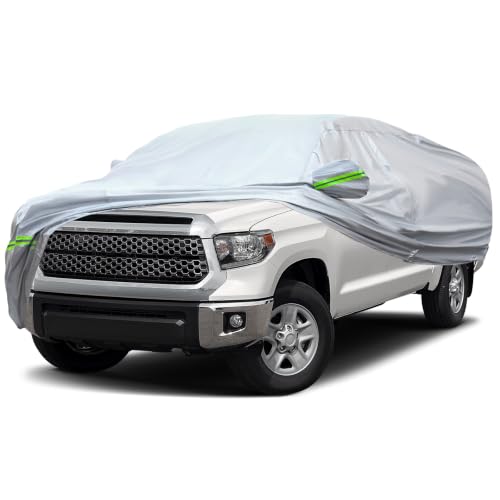 Image of AUQDD 6-Layers Premium Truck Car Cover Waterproof All Weather Weatherproof UV Sun Protection Snow Dust Storm Resistant Outdoor Exterior Custom Form-Fit Full Padded Car Cover with Straps 230 inch-260 inch K15