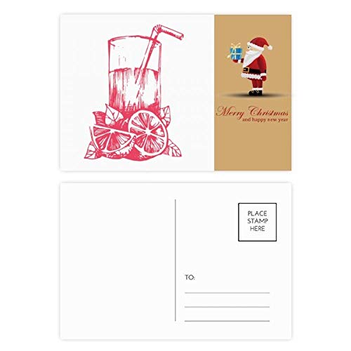 Cartes postales aquarelle Citron Père Noël correspondance hivernale créative
