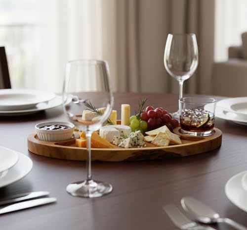 Image of eSplanade Wooden Serving Tray Platter Tableware Serveware | Brown - 15 inch Inches