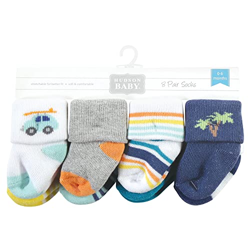 Image of Hudson Baby Baby 8-pack Cotton Rich Newborn and Terry Socks
