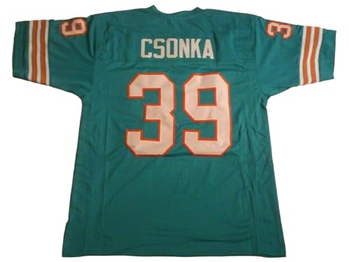 Larry Csonka Custom Jersey Stitched Teal Football New No Brand/Logos (US, Alpha, X-Large, Regular, Regular, Teal)