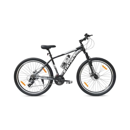 Image of Stryder 27.5T Krueger Mountain Cycle for Men & Women with Front Suspension and Dual Disc Brake | Multi- Speed Cycle - Ideal for 12+ Years (Frame: 18 Inches) (Black::Gray)