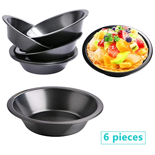doesnotapply 6 Pack Mini Pie Dishes Quiche Pie Tart Tins Individual Round Pie Tins Non-Stick Coating Quiche Baking Moulds for Baking (12.7x8x3cm) - Image 4
