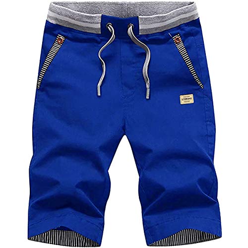 Ltifone Mens Shorts Casual Classic Fit Drawstring Summer Beach Shorts, Cotton With Elastic Waist And Pockets Medium #TOP14