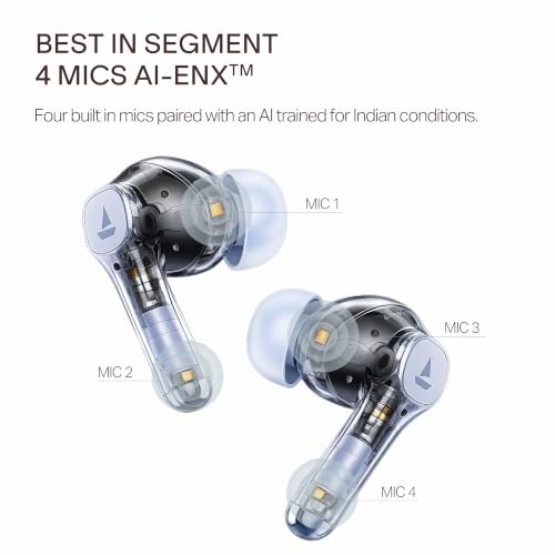 Image of boAt 2026 Launch Airdopes Prime 300 with Spatial Audio, 60 Hrs Battery, Quad Mics AI-ENx Technology, Multi Connectivity, 11mm Drivers, ASAPTM Charge, in-Ear Detection, Bluetooth v6.1 (Sonic Lavender)