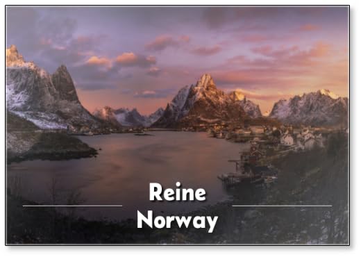 Sunrise Over Reine, Norway, Fridge Magnet