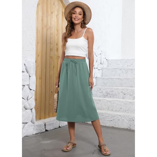 Image of Witsmile Flowy Skirt Elastic High Waist A-Line Skirt with Pockets Bohemia Cover-up for Women 2026 Trendy(S-2XL)