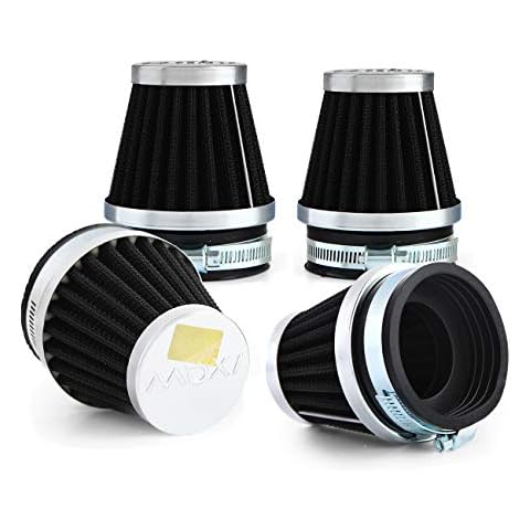 OXMART Motorcycle Air Filter,4 pcs 54mm Universal Filter Set with Dual Layer Stainless Steel Mesh,Fit for Honda Rebel Kawasaki Yamaha Suzuki Harley 50cc 70cc 90cc 125cc Dirt Pit Bike Black Cover