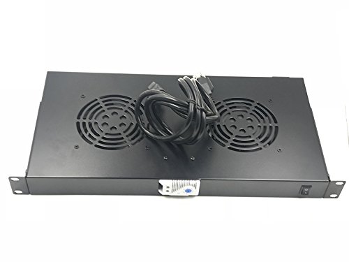RAISING ELECTRONICS Rack Mount Temperature Control Server Fan Cooling System with 2 Fans 1U