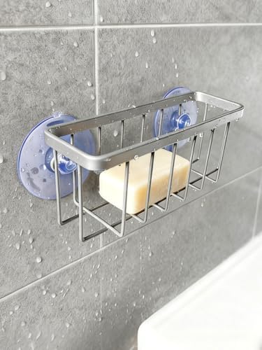 Stainless Steel Sponge Holder for Kitchen Sink Wall Surface Mount Sponge Caddy with Drainage for Clutter-Free Storage Perfect