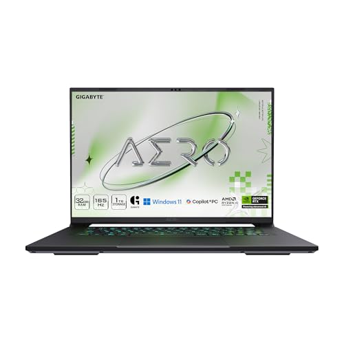 GIGABYTE AERO X16; Copilot+ PC - 165Hz 2560x1600 WQXGA - NVIDIA GeForce RTX 5070 - AMD Ryzen AI 9 HX 370-1TB SSD 32GB DDR5 RAM -