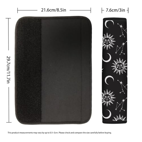 Image of AFPANQZ Moon Star 2pcs Universal Car Seat Belt Pads Cover Vehicle Seat Belt Comfort Shoulder Pads for Adults Comfortable Pads Cushion for Adults Kids Non-Slip Shoulder Straps