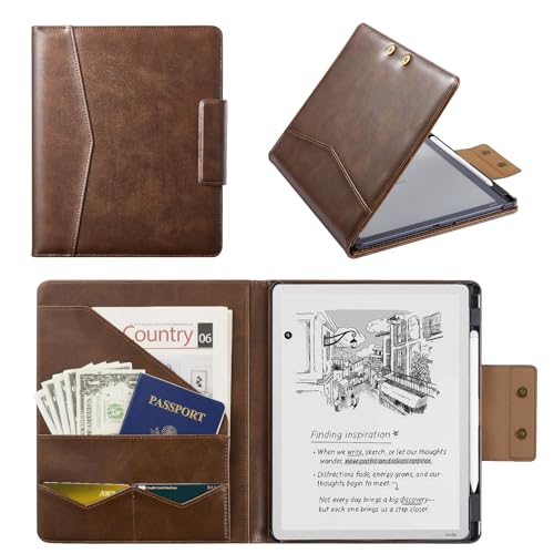 Image of CoBak Premium PU Leather Case for 11 inch Kindle Scribe 3rd Gen 2025, Kindle Scribe Colorsoft, TouchPad D10, Folio Cover with Pen Holder, Auto Sleep /Wake, Card Slots & File Folders, Not for Remarkable