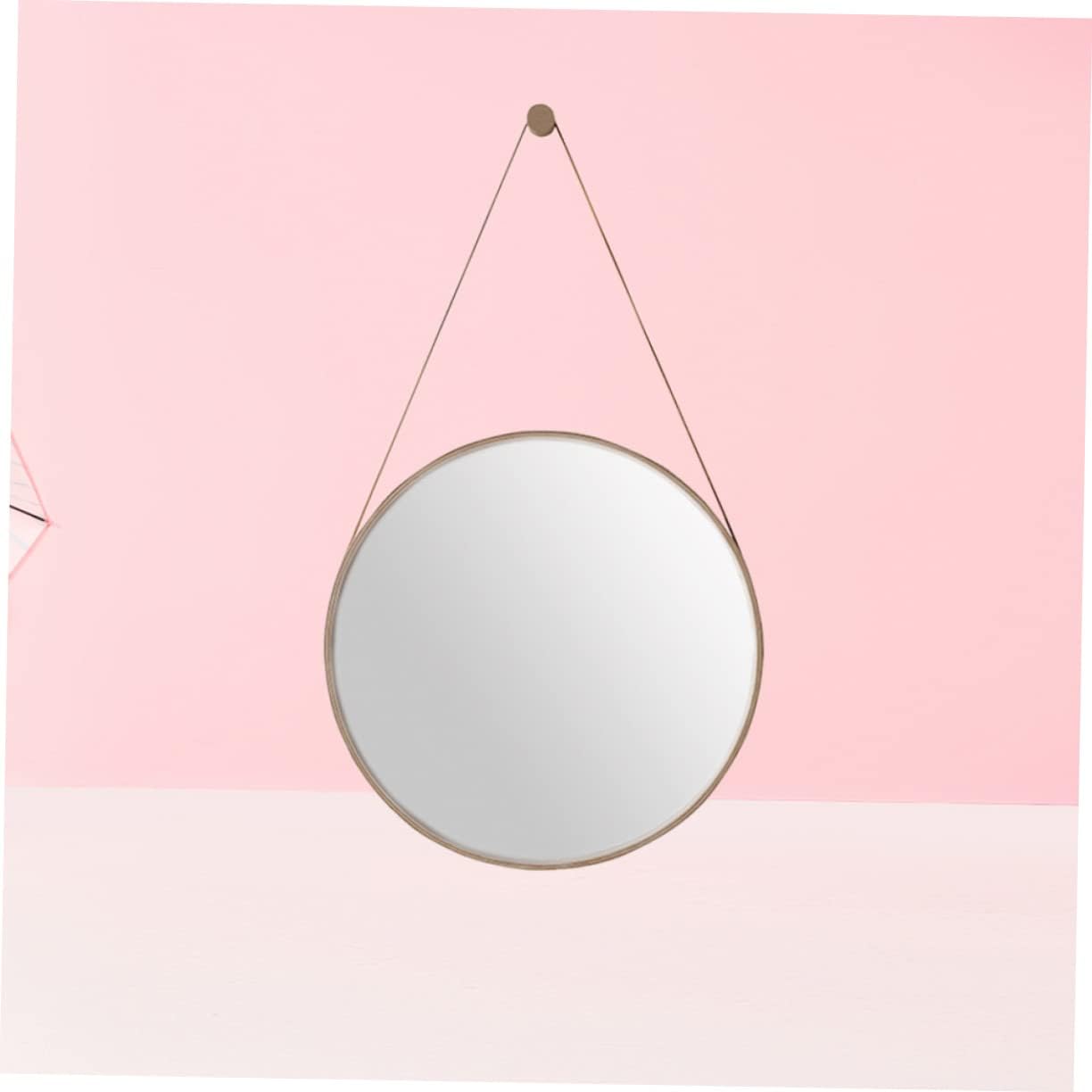 Ciieeo シー丸型 吊り下げミラー ゴールド フレーム バスルーム 鏡 ヨーロピアンスル 現代的なデザイン 耐久性素材 使用場所