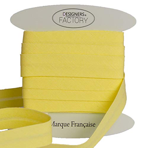 Designers-Factory Yellow Cotton Bias Binding Tape - Available In Several Colours And Two Sizes - Oeko Tex Certified - Yellow Bias Tape For Sewing (By 5.46 Yards, Yellow) #TOP9