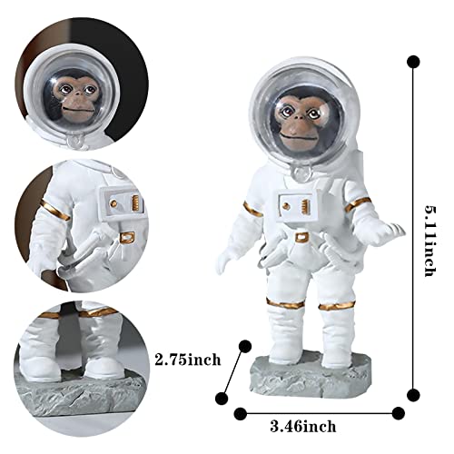 Astronaut Figurine, Resin Spaceman Sculpture Astronaut Statues Sculpture Astronaut Space Monkey Desk Ornament Astronaut Statue Decor Resin Statues For Ornament Space Themed Bedroom Decor Craft Gift #TOP1