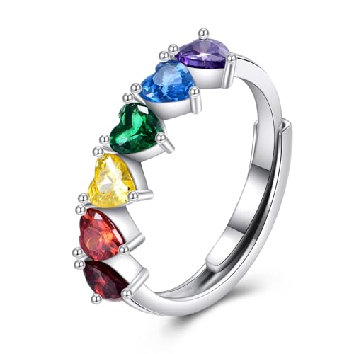 Ring for Women 925 Sterling Silver Sunflower/Celtic Knot/Claddagh/Hug/Rainbow/Rose Flowe/Moon and Star/Evil Eye Ring Jewelry Gift for Her