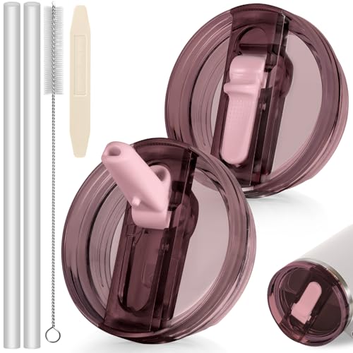 ANTAND Coperchio con cannuccia ribaltabile da 850,5 g per Stanley H2.0 Quencher, confezione da 2 coperchi di ricambio a prova di perdite, per Stanley Protour, accessori per tazze Stanley da 850,5 g,