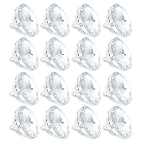 Homoyoyo 60 Botones de Tapicería Pedrería Blanca para Capitoné Botones Decorativos de Cristal para Sofá y Paredes Accesorios DIY para Manualidades y Muebles 60 Piezas