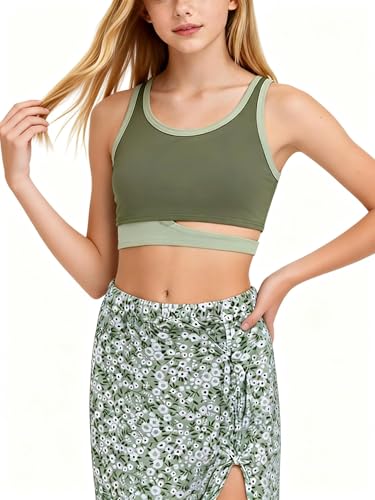 Image of URMAGIC Girls Swimsuit Bikini Set 3 Piece Bathing Suit Tropical Floral Swimwear with Cover Up Skirt 9-16Y