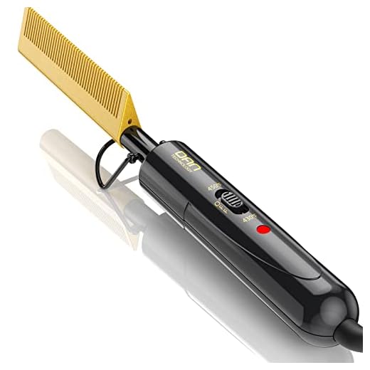 DAN Technology hot Comb Electric for Wigs,450℉Small hot Comb for Edges,Low and high Temperatures hot Comb Hair Straightener,straightening Comb for Black Hair,Portable & Dual Voltage for Travel & Home