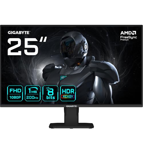 Gigabyte GS25F2 63.5 cm FHD Gaming Monitor - 1920 x 1080, 200Hz, 1ms, 300 cd/m², Display HDR 10, HDMI 2.0, Displayport 1.4