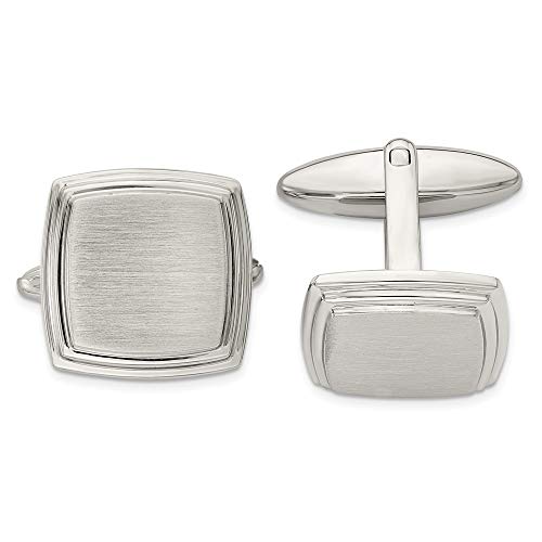 Mancuernillas para hombre acero inoxidable 15mm x 16mm miniatura 1