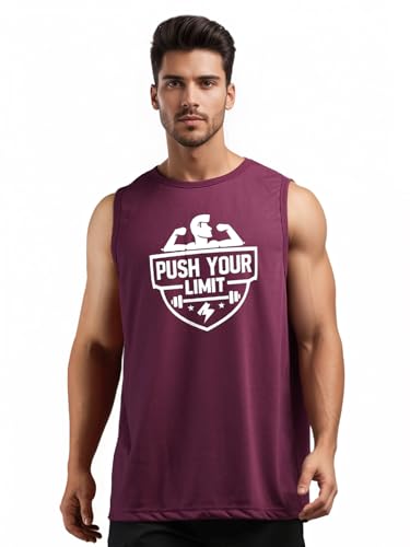 Image of CHKOKKO Sleeveless T Shirts Gym Vest for Men Workout Graphic Printed Premium Cotton Blend Tank Top for Man Running Vest Sando Gym Wear Lightweight Breathable Casual Summer Wear Boys