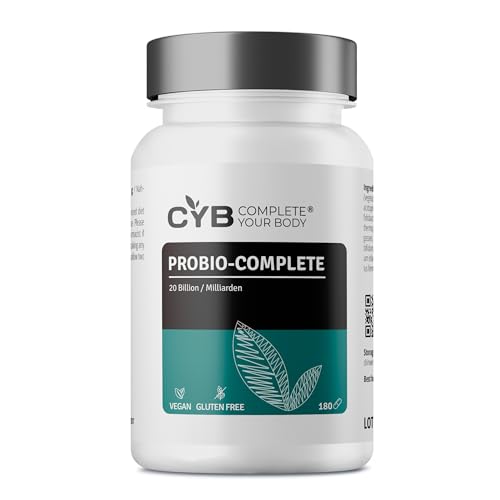 CYB | Complejo de cultivos Probio-Complete - 20.000 millones de UFC - Lactobacilos y Bifidobacterias - Inulina - 180 Cápsulas - 3 meses - Vegano - Probado en laboratorio