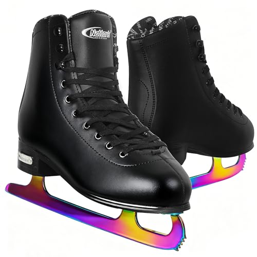 Nattork Color Plated Figure Skates for Man and Woman Excellence Stainless Steel Blades Ice Figure Skating with Enhanced Support Strength Performance and Ultimate Comfort