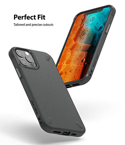 Image of Ringke Onyx for iPhone 12 / iPhone 12 Pro Case Back Cover, Rugged Flexible Protection Durable Anti-Slip TPU Heavy Impact Shock Absorbent for iPhone 12 / iPhone 12 Pro Back Cover Case - Dark Gray